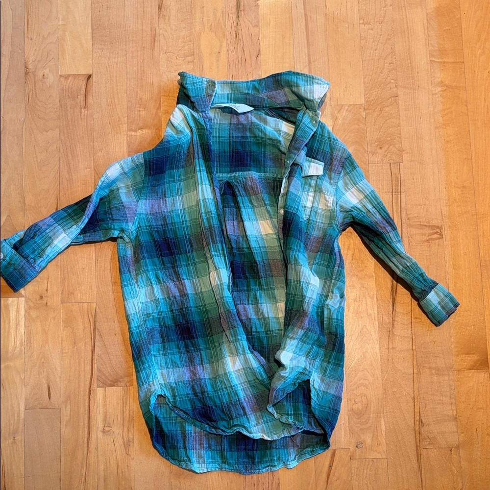 H&M Kids Plaid Shirt in Blue and Green